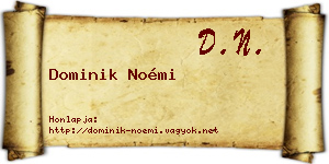 Dominik Noémi névjegykártya